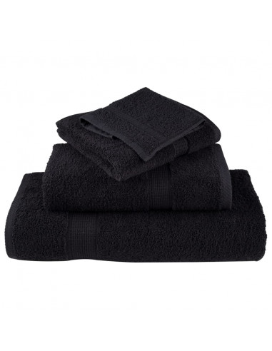 Set Asciugamani 6 pz Neri 600 gsm 100% Cotone