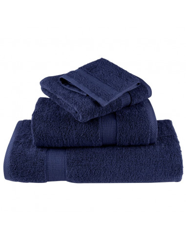 Set Asciugamani 8 pz Blu Navy 600 gsm 100% Cotone