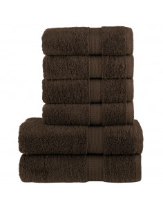 Set Asciugamani 8 pz Marroni 600 gsm 100% Cotone 2