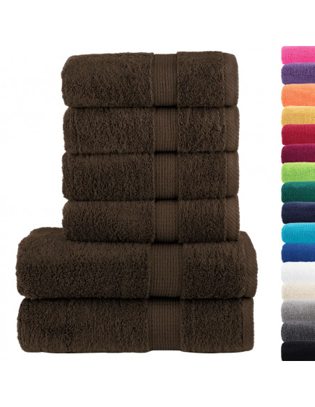 Set Asciugamani 8 pz Marroni 600 gsm 100% Cotone
