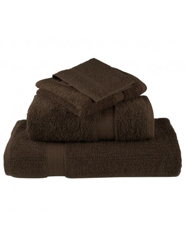 Set Asciugamani 8 pz Marroni 600 gsm 100% Cotone
