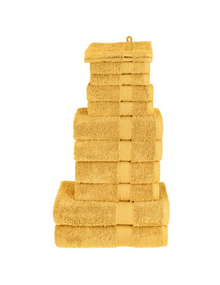 Set Asciugamani 12 pz Oro 600 gsm 100% Cotone
