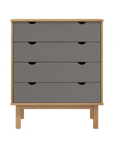 Cassettiera OTTA Marrone e Grigio 76,5x39,5x90 cm Legno di Pino