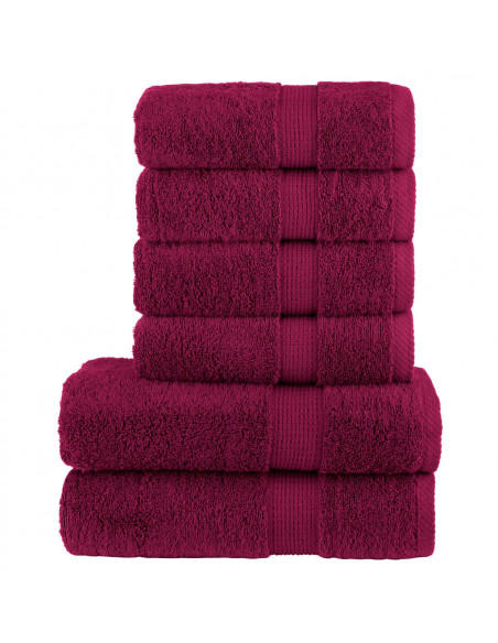 Set Asciugamani 8 pz Bordeaux 600 gsm 100% Cotone