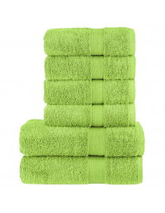 Set Asciugamani 6 pz Verde Mela 600 gsm 100% Cotone 2