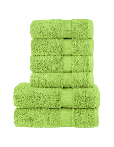 Set Asciugamani 6 pz Verde Mela 600 gsm 100% Cotone