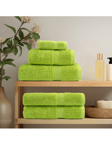 Set Asciugamani 6 pz Verde Mela 600 gsm 100% Cotone