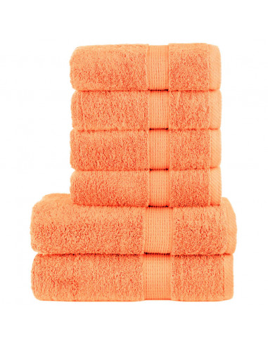 Set Asciugamani 6 pz Arancioni 600 gsm 100% Cotone