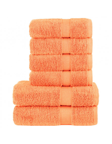 Set Asciugamani 6 pz Arancioni 600 gsm 100% Cotone