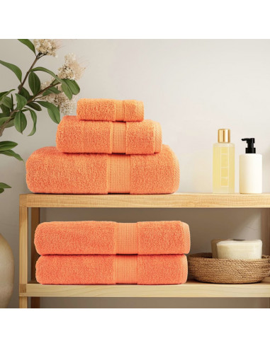 Set Asciugamani 6 pz Arancioni 600 gsm 100% Cotone