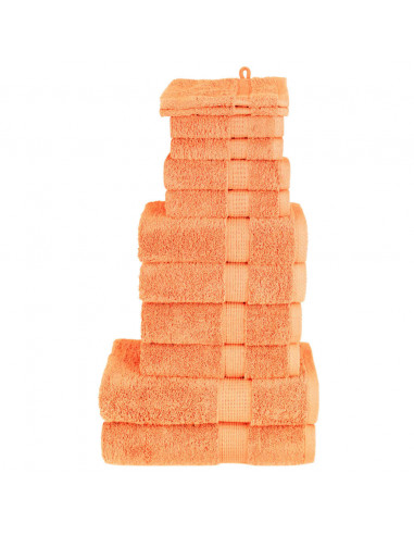 Set Asciugamani 12 pz Arancioni 600 gsm 100% Cotone