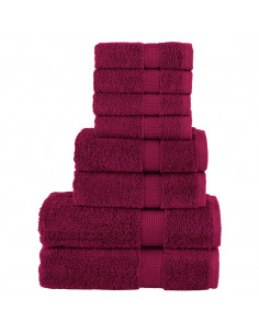 Set Asciugamani 8 pz Bordeaux 600 gsm 100% Cotone 2