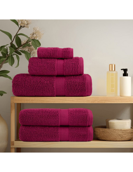Set Asciugamani 8 pz Bordeaux 600 gsm 100% Cotone