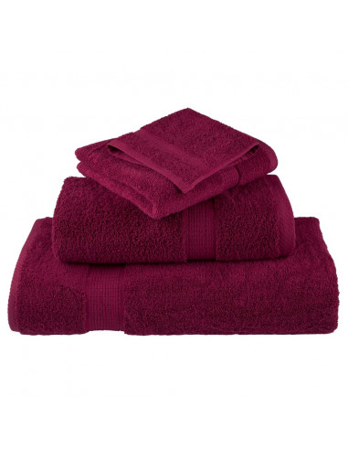 Set Asciugamani 8 pz Bordeaux 600 gsm 100% Cotone
