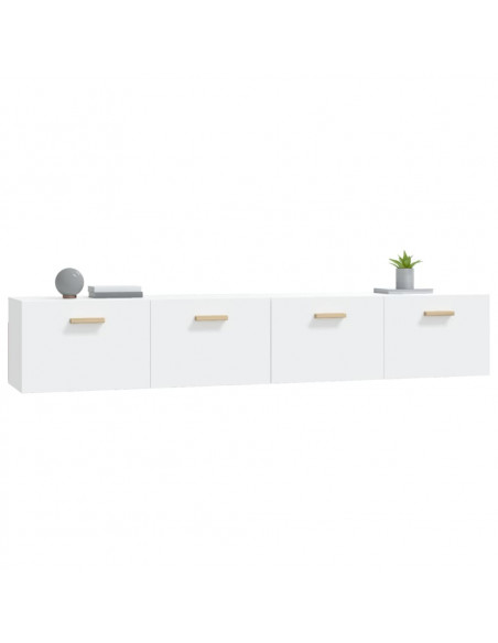 Mobili Parete 2pz Bianco 100x36,5x35 cm in Legno Multistrato