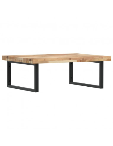 Ripiano a Parete per Lavabo in Acciaio e Massello di Acacia