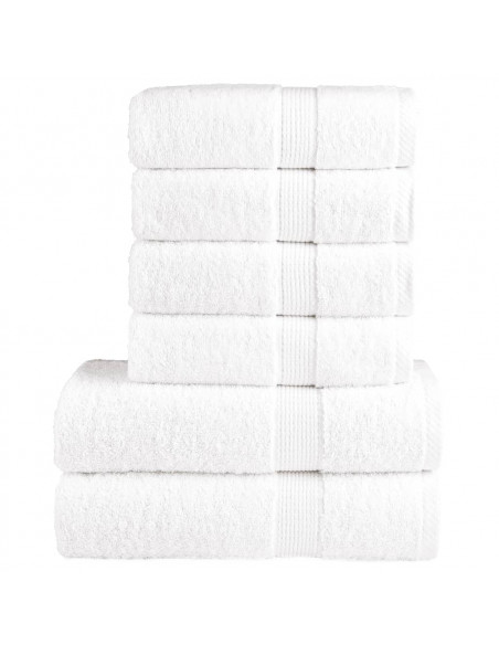 Set Asciugamani 6 pz Bianchi 600 gsm 100% Cotone