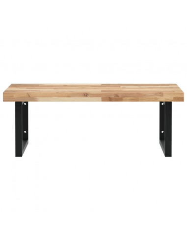 Ripiano a Parete per Lavabo in Acciaio e Massello di Acacia