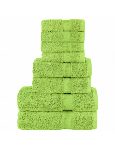 Set Asciugamani 8 pz Verdi 600 gsm 100% Cotone