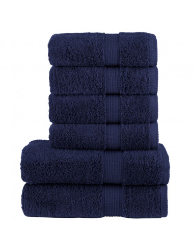 Set Asciugamani 8 pz Blu Navy 600 gsm 100% Cotone