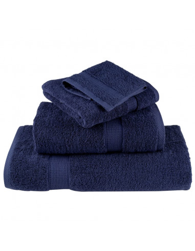 Set Asciugamani 8 pz Blu Navy 600 gsm 100% Cotone