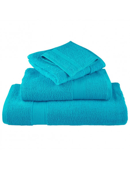 Set Asciugamani 6 pz Turchesi 600 gsm 100% Cotone