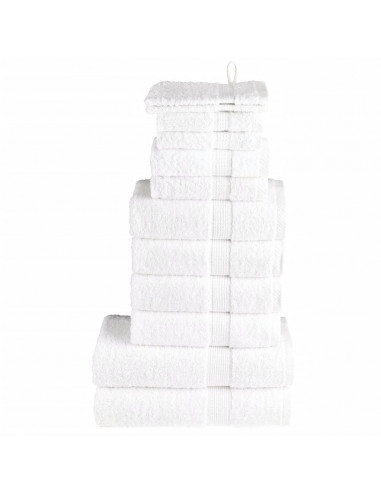 Set Asciugamani 12 pz Bianchi 600 gsm 100% Cotone