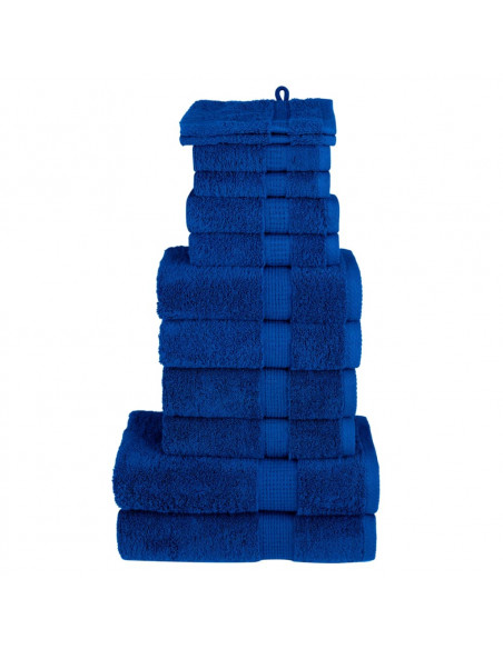 Set Asciugamani 12 pz Blu 600 gsm 100% Cotone