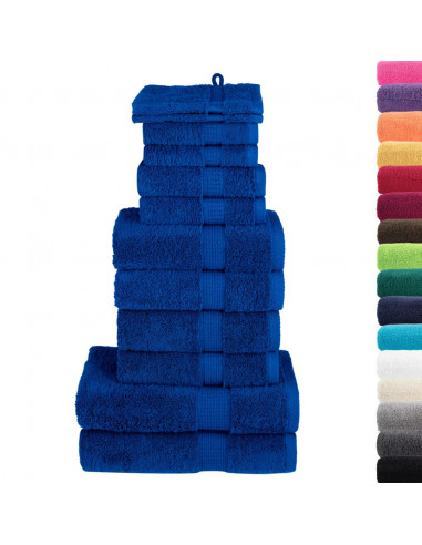 Set Asciugamani 12 pz Blu 600 gsm 100% Cotone