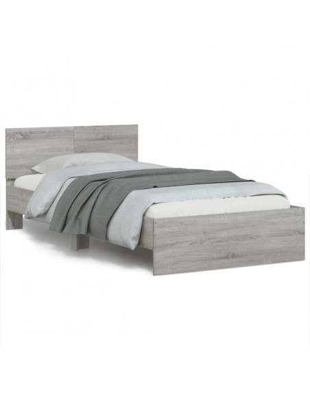 Giroletto Testiera Grigio Sonoma 100x200 cm Legno Multistrato