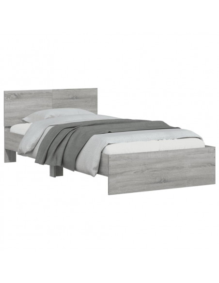 Giroletto Testiera Grigio Sonoma 100x200 cm Legno Multistrato