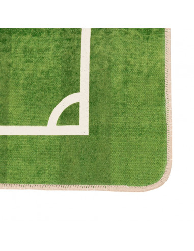 Tappeto Bambini Verde 160x230 Campo Calcio Lavabile Antiscivolo