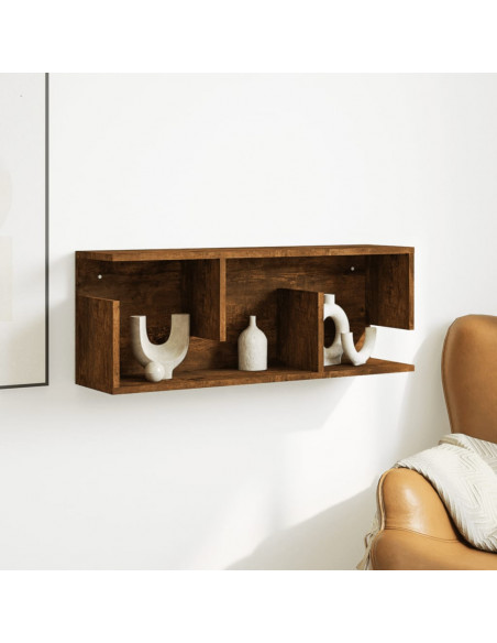 Mobile a Parete 80x20x30 cm Rovere Fumo in Legno Multistrato