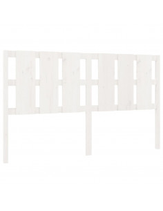 Testiera per Letto Bianca 165,5x4x100 cm Legno Massello di Pino 2