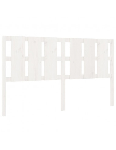 Testiera per Letto Bianca 165,5x4x100 cm Legno Massello di Pino