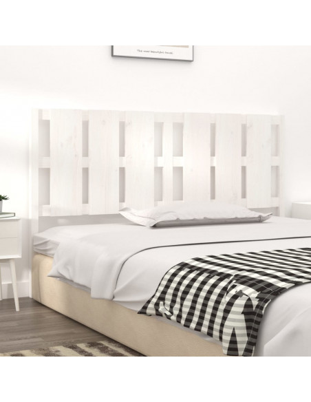 Testiera per Letto Bianca 165,5x4x100 cm Legno Massello di Pino