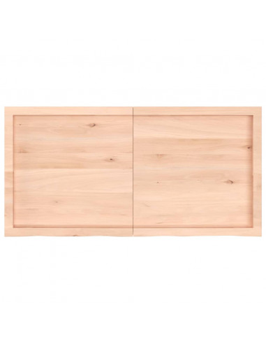 Piano Bagno 120x60x(2-4) cm in Legno Massello Non Trattato