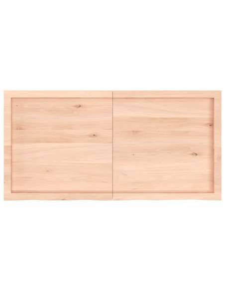 Piano Bagno 120x60x(2-4) cm in Legno Massello Non Trattato