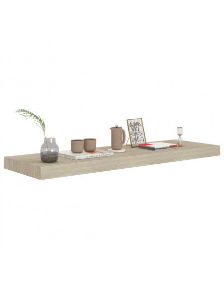Scaffale a Parete Rovere 80x23,5x3,8 cm in MDF