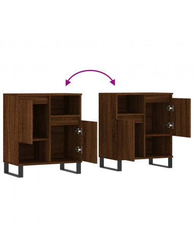 Credenza Rovere Marrone 60x35x70 cm in Legno Multistrato