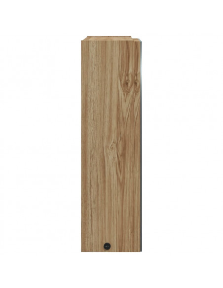 Armadietto Bagno con Specchio e LED Rovere 45x13x52 cm