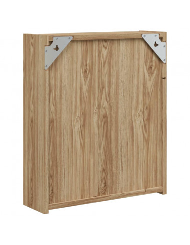 Armadietto Bagno con Specchio e LED Rovere 45x13x52 cm