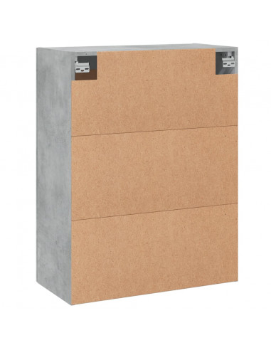 Mobile a Parete Grigio Cemento 69,5x34x90 cm Legno Multistrato