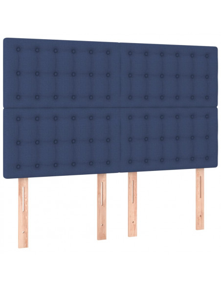 Giroletto a Molle con Materasso Blu 140x190 cm in Tessuto