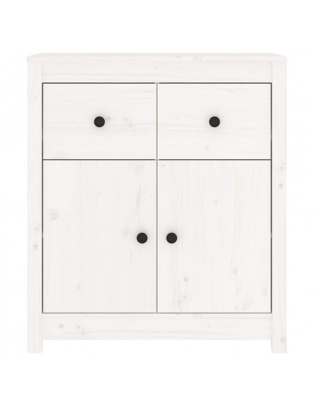 Credenza Bianca 70x35x80 cm in Legno Massello di Pino