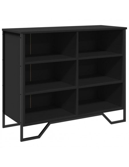 Credenza Nera 91x35,5x74,5 cm in Legno Multistrato