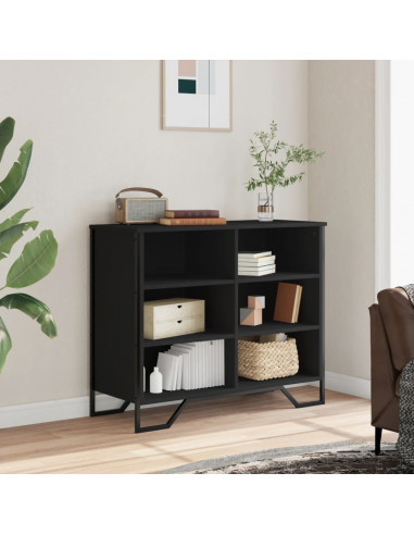Credenza Nera 91x35,5x74,5 cm in Legno Multistrato