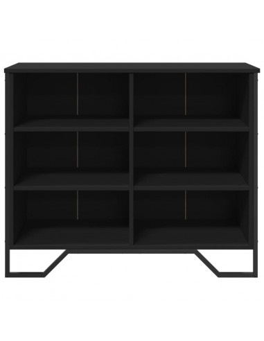 Credenza Nera 91x35,5x74,5 cm in Legno Multistrato