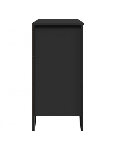 Credenza Nera 91x35,5x74,5 cm in Legno Multistrato