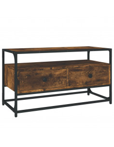 Mobile Porta TV Rovere Fumo 80x35x45 cm in Legno Multistrato